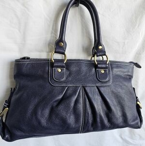 SOPRANO ITALIAN LEATHER SHOULDER BAG DEEP PURPLE